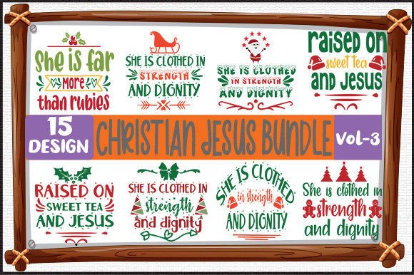 15 Christian Jesus Bundle: Graphics for Faith Crafts