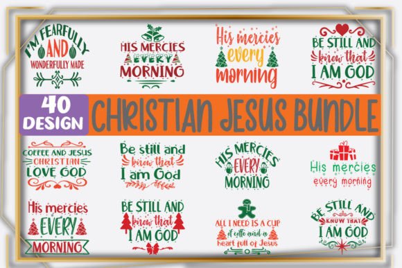 40 Christian Jesus Bundle: Graphics for Faith Crafts