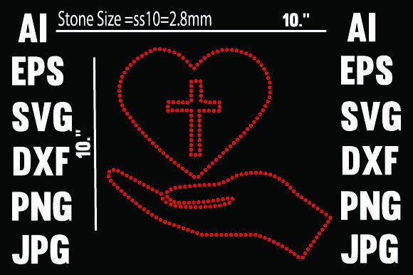 Jesus Christ Love Rhinestone Design: Graphics & Print Templates